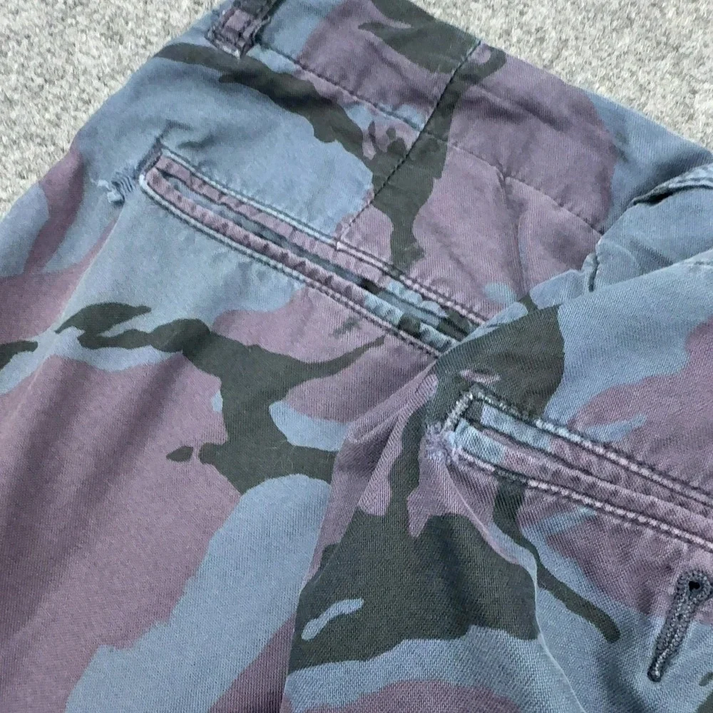 J Crew Joggers Mens 32‎ Blue Purple Camo Cotton Camouflage Casual Street Style